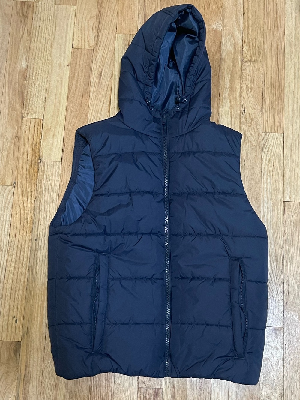 French Connection Men's Hooded Puffer Vest - Navy